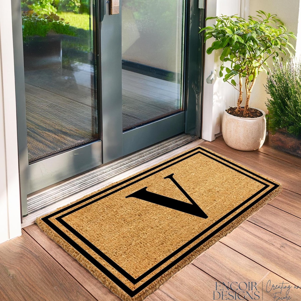 Etsy J Initial Welcome Matt - Simple Monogram Door Mat | Wedding Gift | Custom Doormat | Family Monogram Personalized Doormat | Closing Gift | Welcome Mat | Front Door - Etsy