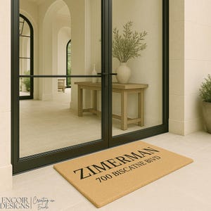 Double Door 36 x 60 inch Custom Family Doormat | Custom Names Doormat | Extra Large Welcome Mat | Housewarming Gift | Closing Gift | Wedding