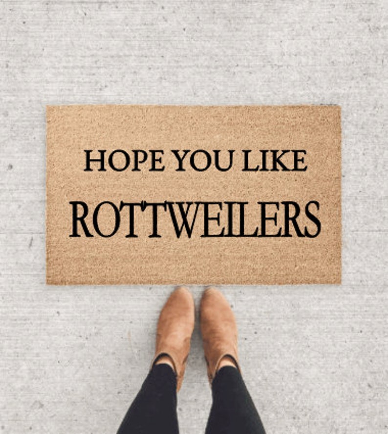 Rottweiler Mom Gifts We're A Rottweiler Family New Home Decor Gifts Doormat