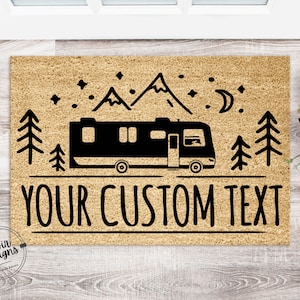 Pick Your Own RV CAMPER | Welcome to Nana and Papas Doormat | Your Custom Text | Welcome Mat | Housewarming Gift | Funny Gift | Closing Gift