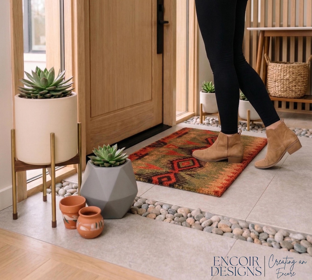 Southwestern Aztec Doormat, Boho Entryway Decor, Colorful Tribal ...