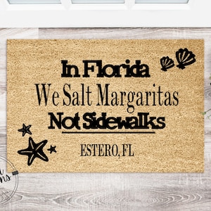 In Florida Personalized Custom Coir Doormat | Welcome Mat | Housewarming Gift | Heartwarming Gift | Closing Gift