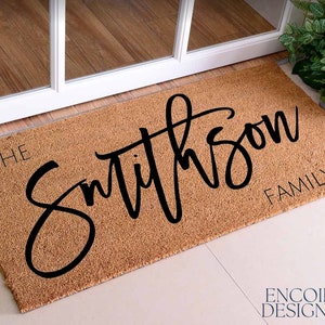 Housewarming Gift / Family Name Doormat / Personalized Doormat / Closing Gift / Custom Family Welcome Mat / Wedding Gift / Personalized Gift