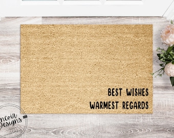 religious best wishes for new job Best Wishes, Warmest Regards Welcome Mat | Funny Doormat | Housewarming Gift | Funny Gift | New Home | Closing Gift