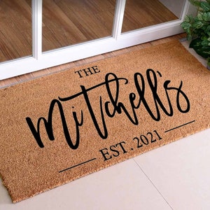 Housewarming Gift / Family Name Doormat / Personalized Doormat / Closing Gift / Custom Family Welcome Mat / Wedding Gift / Personalized Gift