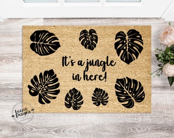 It's a Jungle in Here Doormat | Housewarming Gift | Custom Doormat | Personalized Closing Gift | Funny Mat | Front Door Mat | Monogram Mat