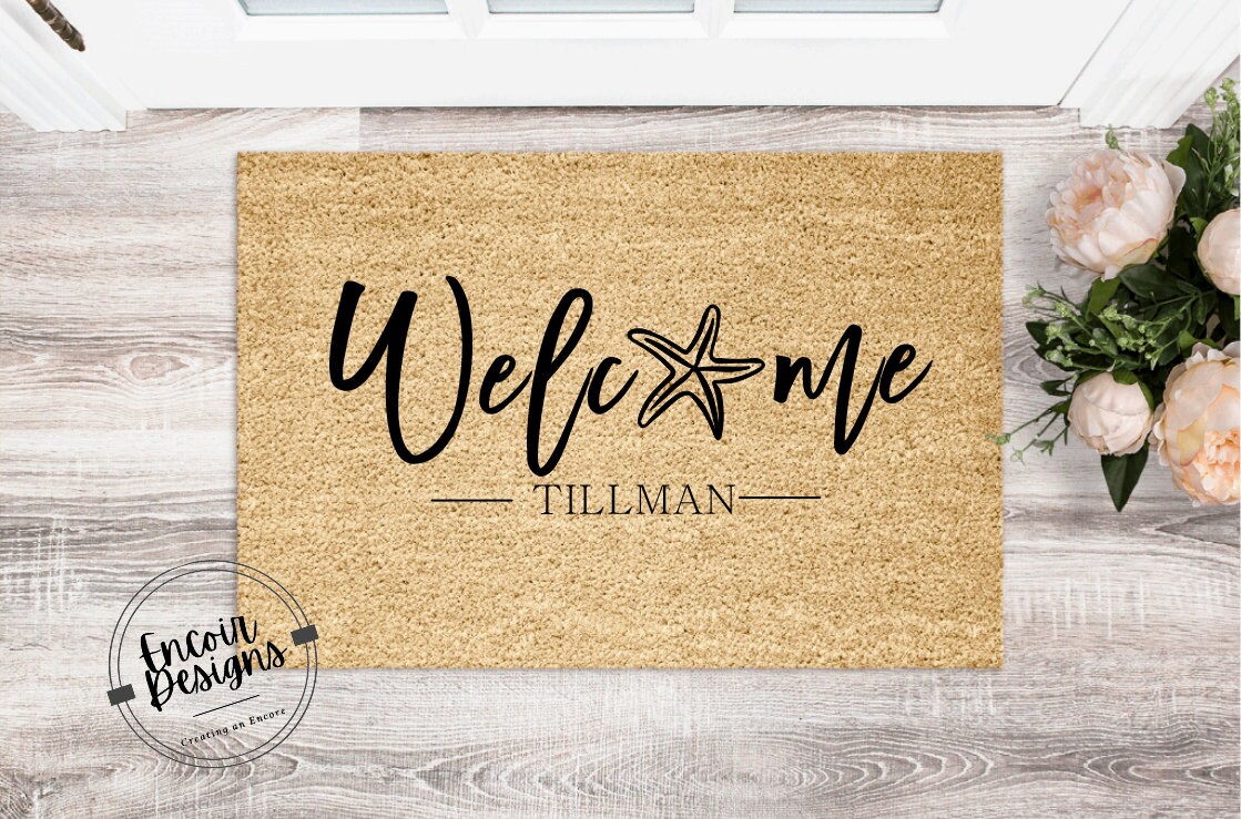 Beach Themed Mat Personalized Doormat Custom Etsy