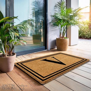 Simple Monogram Door Mat | Wedding Gift | Custom Doormat | Family Monogram Personalized Doormat | Closing Gift | Welcome Mat | Front Door
