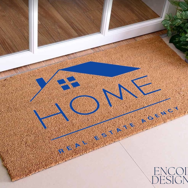 Custom Business Logo Door Mat - Your Text Here - Personalized Doormat - Customized Coir Mat - Customer Welcome Mat - Brand Marketing Doormat