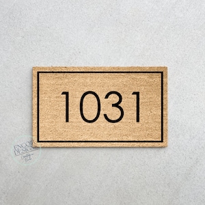 House Number Mat| Housewarming Gift | Wedding Gift | Custom Doormat | Personalized Doormat | Closing Gift | Welcome Doormat | Monogram Rug