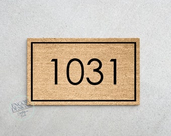 House Number Mat| Housewarming Gift | Wedding Gift | Custom Doormat | Personalized Doormat | Closing Gift | Welcome Doormat | Monogram Rug