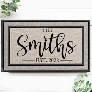 Housewarming Gift / Family Name Doormat / Personalized Doormat / Closing Gift / Custom Family Welcome Mat / Wedding Gift / Personalized Gift