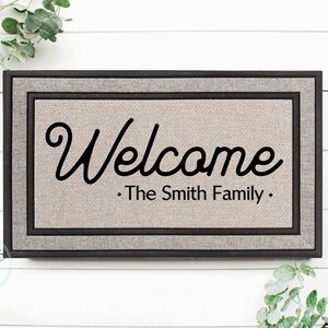 Housewarming Gift / Family Name Doormat / Personalized Doormat / Closing Gift / Custom Family Welcome Mat / Wedding Gift / Personalized Gift