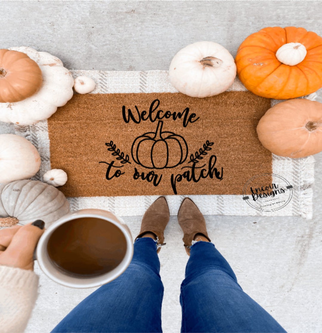 Welcome to Our Patch | Fall Doormat | Welcome Mat | Cute Pumpkin Fall ...