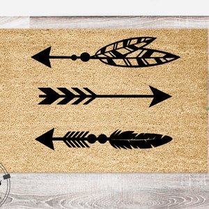 Modern Arrow Welcome Mat | Funny Doormat | Welcome Mat | Housewarming Gift | Funny Gift | New Home | Closing Gift
