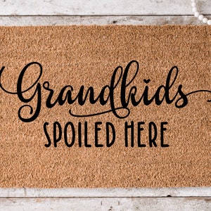 Grandkids Spoiled Here | Wedding Gift | Custom Doormat | Personalized Closing Gift | Visitors Not Welcome Gift | Front Door Mat | Monogram