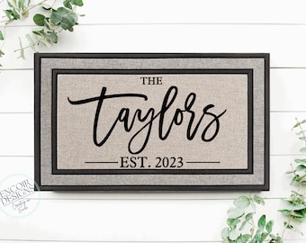 Housewarming Gift / Family Name Doormat / Personalized Doormat / Closing Gift / Custom Family Welcome Mat / Wedding Gift / Personalized Gift