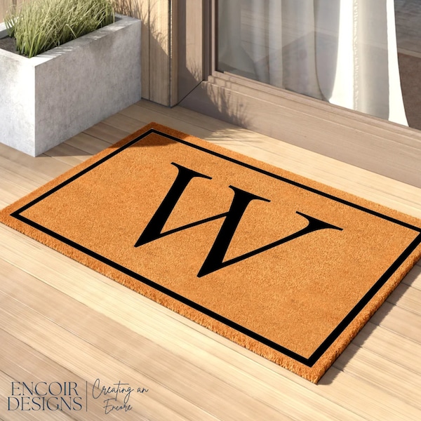 Simple Monogram Door Mat | Wedding Gift | Custom Doormat | Family Monogram Personalized Doormat | Closing Gift | Welcome Mat | Front Door