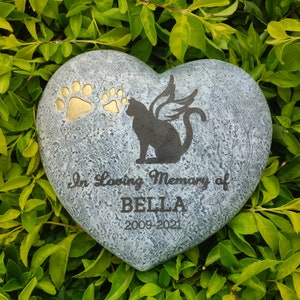 Personalized Pet Memorial Stones,Pet Grave Markers,Garden Stone,Cat Memorial Stone,Pet Loss Gifts