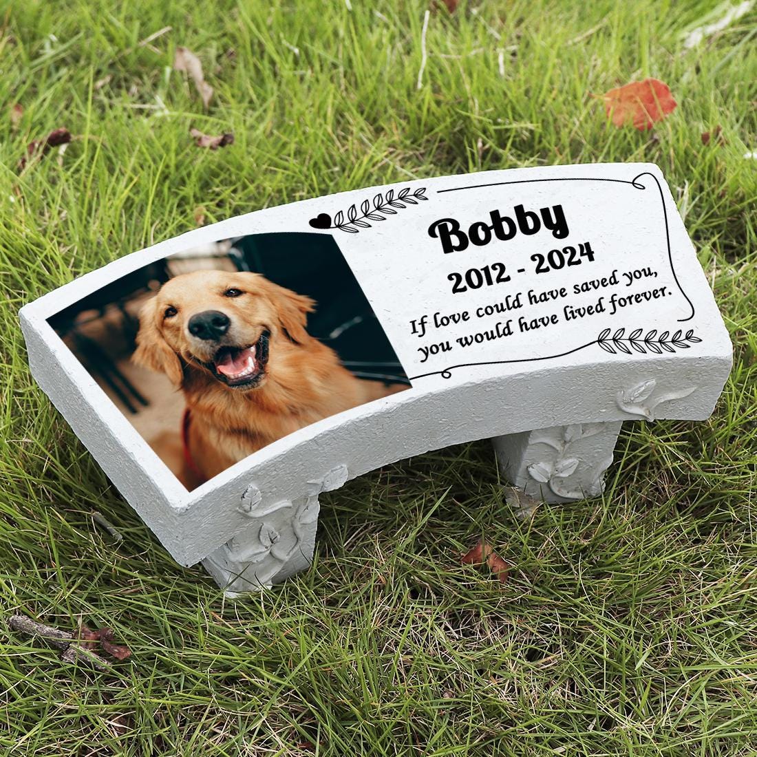 Personalized Pet Memorial Garden Stone With Photo, Dog Grave Markers ...