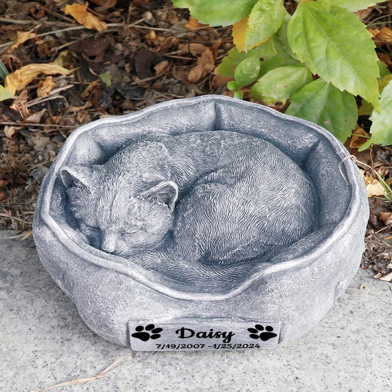 Personalized Cat Memorial Stone Statue Cat Garden Statue Pet Loss Gifts ...
