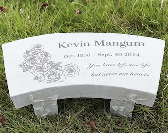 Personalized Human Memorial Bench Garden stone Human Grave Marker Memorial Bench Cemetery Headstone Human Bench Garden Stone for Loved One