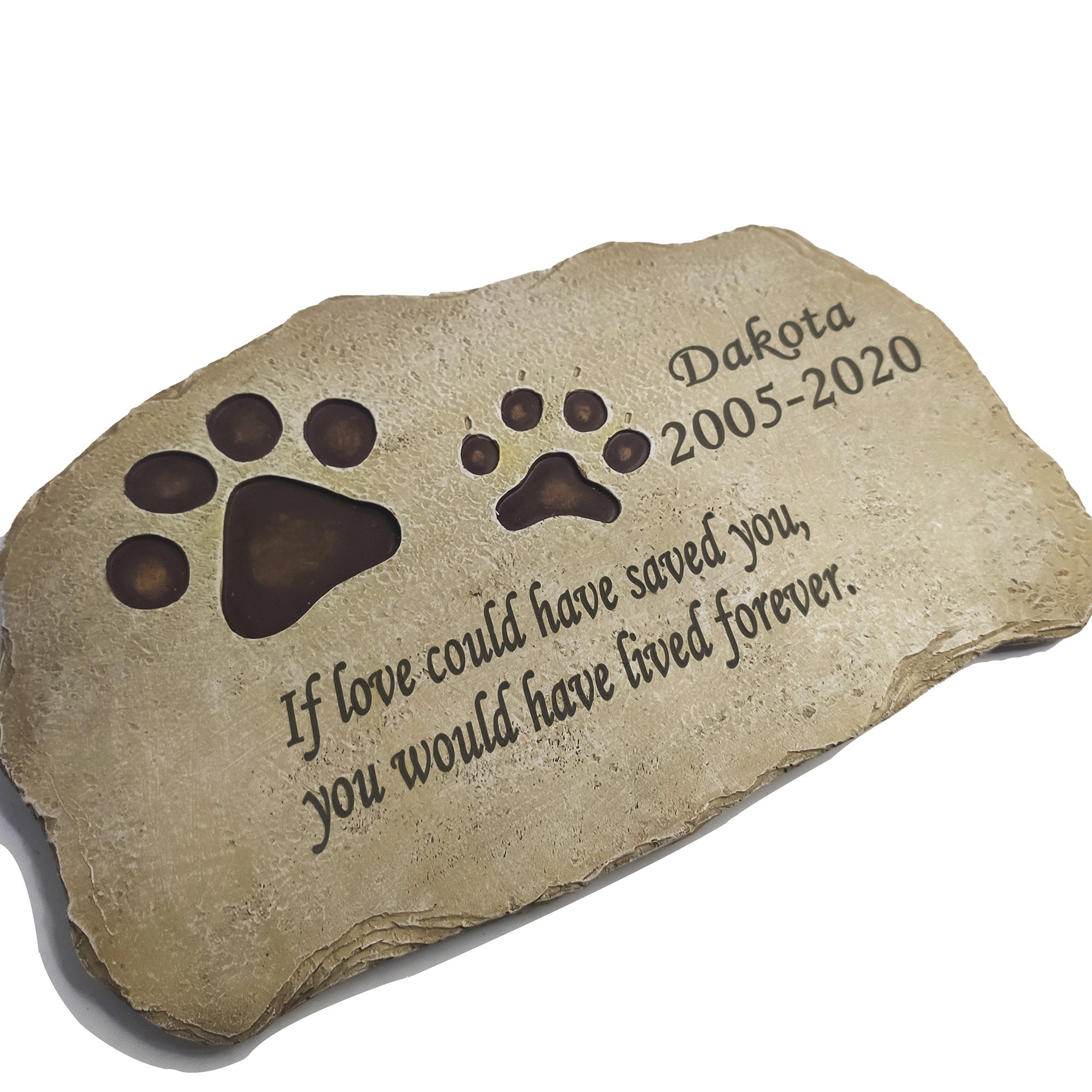 Personalized Pet Paw Prints Headstone Dog Memorial Grave Etsy
