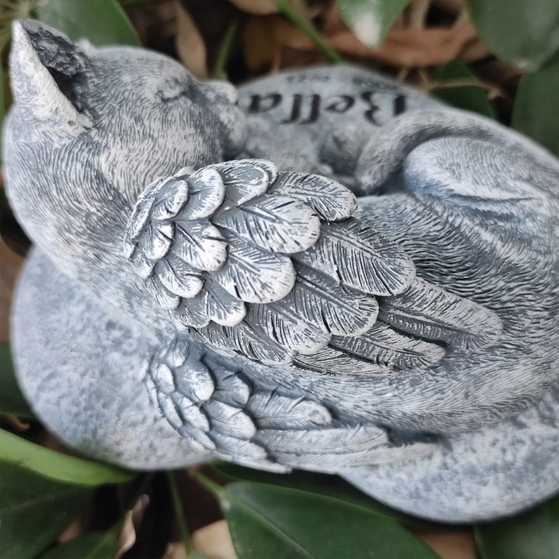 Cat Memorial Garden Stones Grave Markers With a Cat Sleeps on Etsy