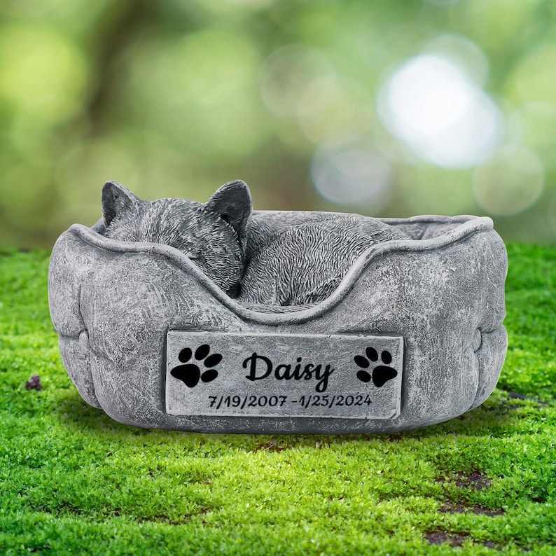 Personalized Cat Memorial Stone Statue Cat Garden Statue Pet Loss Gifts ...