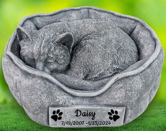 Personalized Cat Memorial Stone Statue Cat Garden Statue Pet Loss Gifts Pet Memorial Gifts Cat Grave Marker or Garden Memorial Tomstone