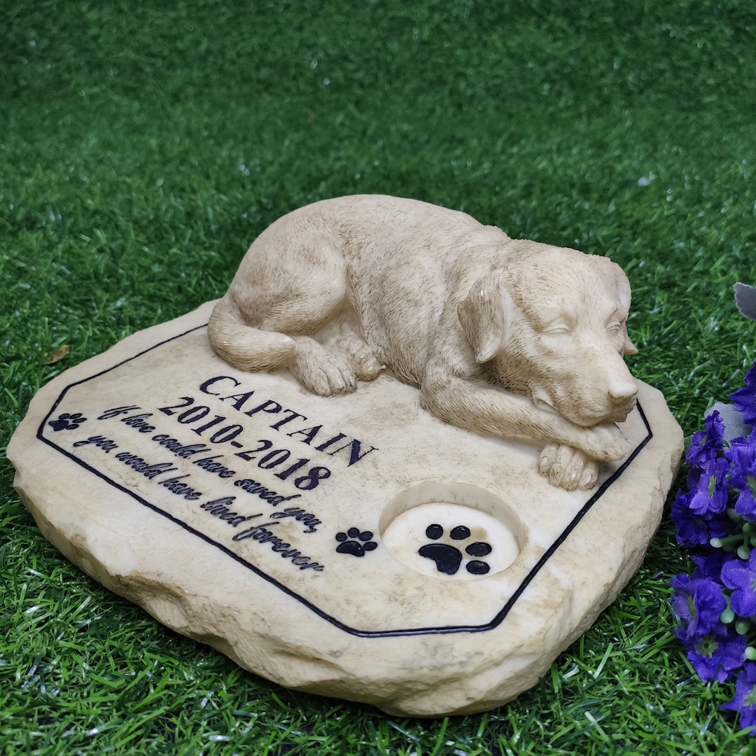 Personalized Pet Memorial Stones Sympathy Gifts With Sleeping Dog Stone