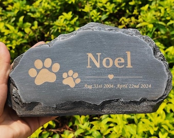Engraved Pet Memorial Garden Stone Dog Graver Marker Personalized Cat Mmeorial Headstone Pet Sympathy Gift for Loss Dog Rockery Resin Decor