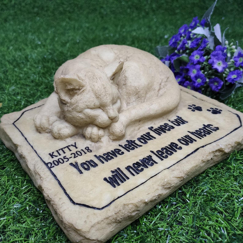 Personalized Pet Memorial Stones With Sleeping Cat Stone Etsy Australia