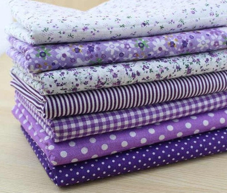 7 Pieces 100 Cotton Fat Quarter Fabric Bundle Ideal for Baby Etsy