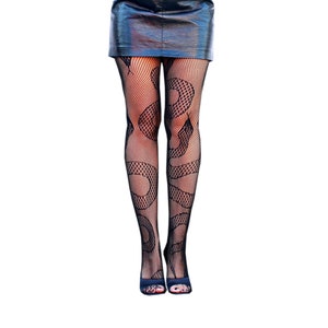 Gothic Fishnet Tights With Pentagram Motif