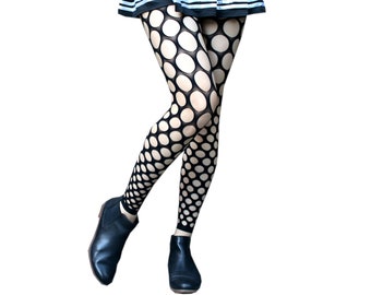 Grunge Fairycore Fishnet Patterned Tights, Gothic Lolita Rave Stockings, Cyberpunk Distressed Ripped Mall Goth Pantyhose Leggings