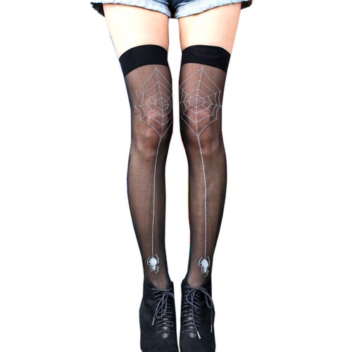 Spiderweb Thigh High Socks Pastel Mall 
