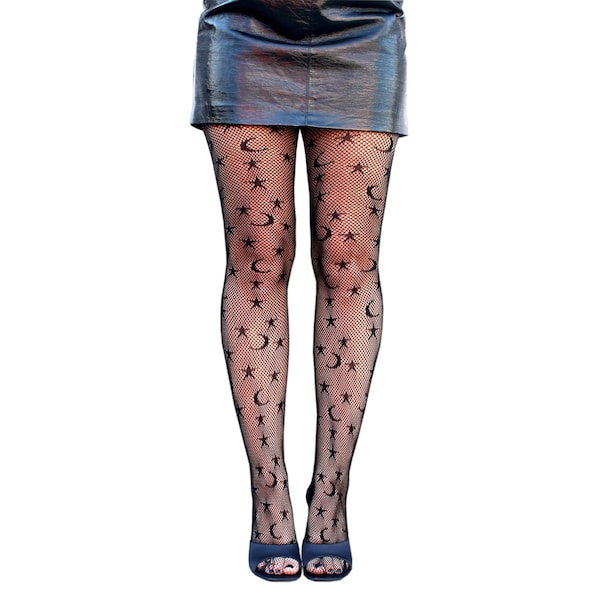 Patterned Fishnet Grunge Tights, Goth Dark Fairycore Alt Stockings, Y2K Witch Aesthetic Mesh Lingerie