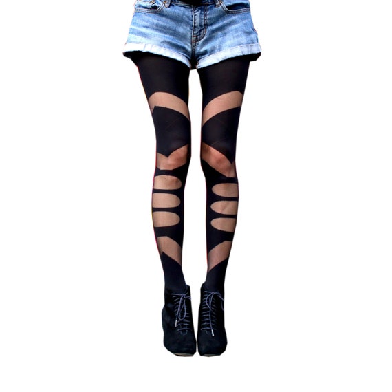 Black Ripped Tights Grunge Tights Distressed Goth Leggings Torn Emo  Stockings -  Canada