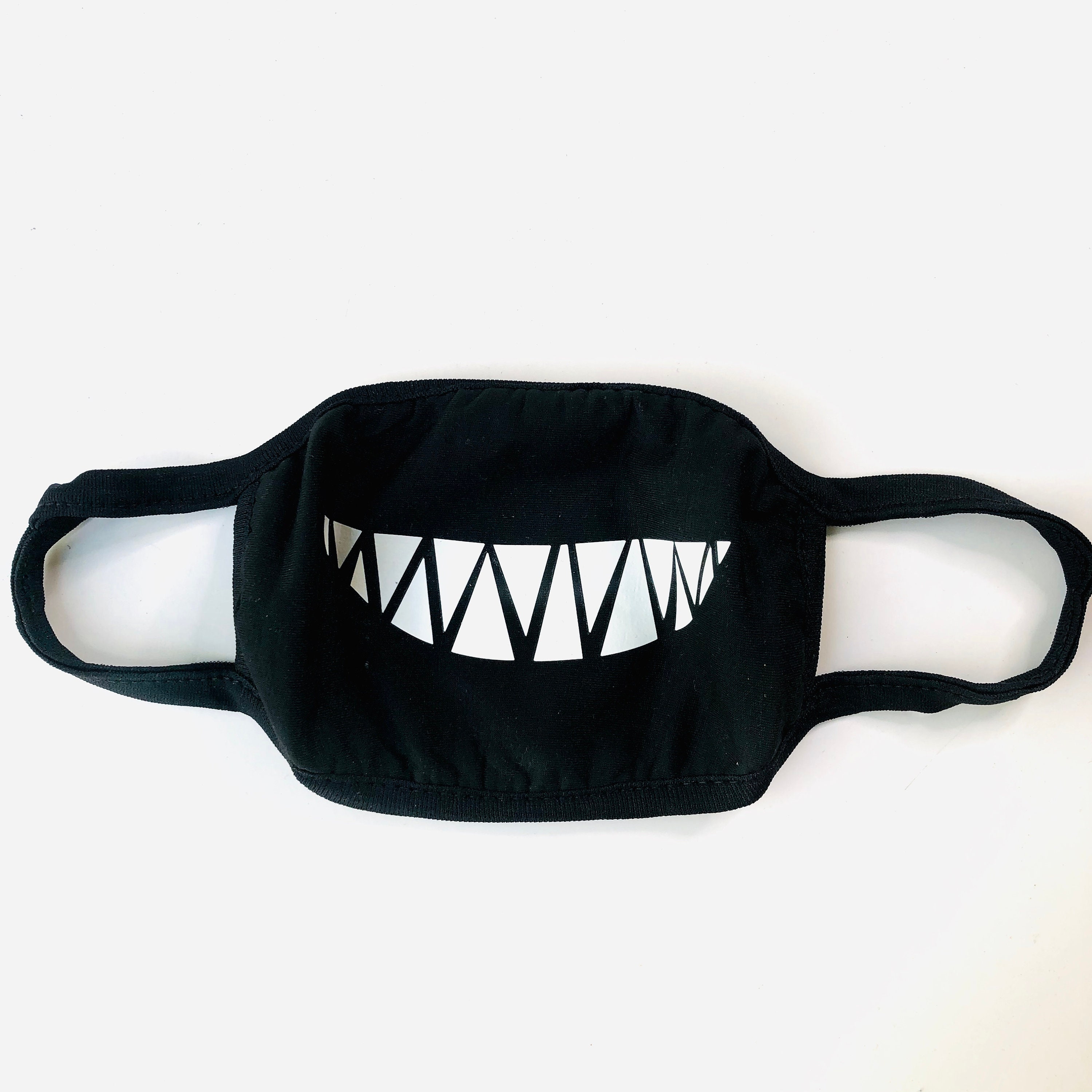 Face Mask Teeth Cheshire Smile Washable Black Fun Shark Etsy
