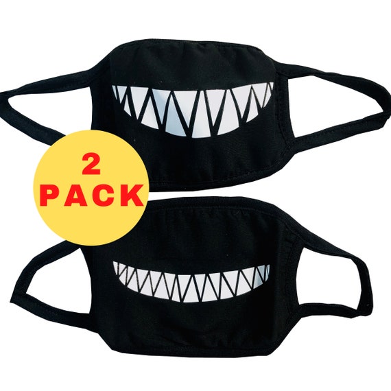 Mask With Teeth 2 Pack Popular Trending Smile Design Best Etsy