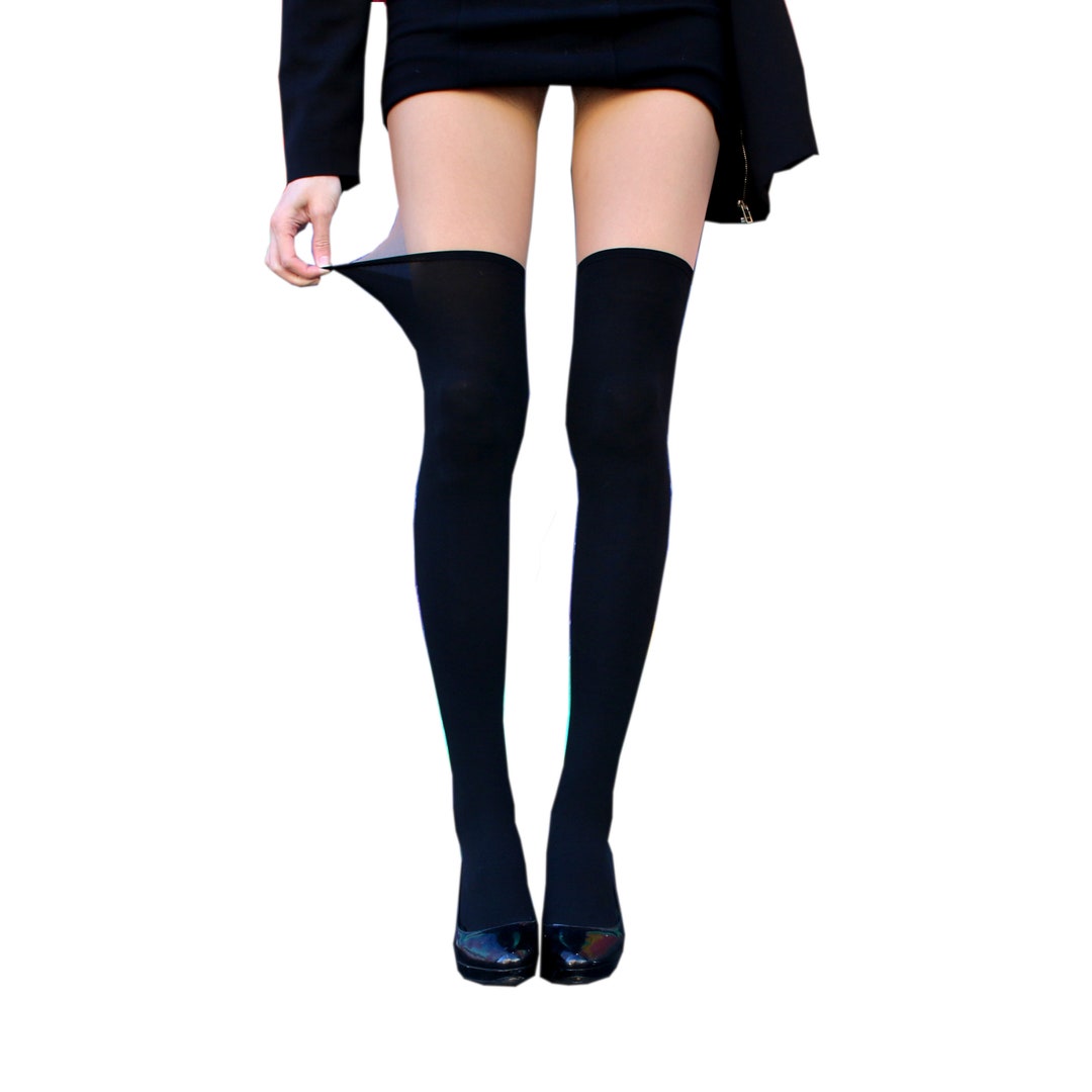 Illusion Thigh High Socks Sexy School Girl Stockings With - Etsy