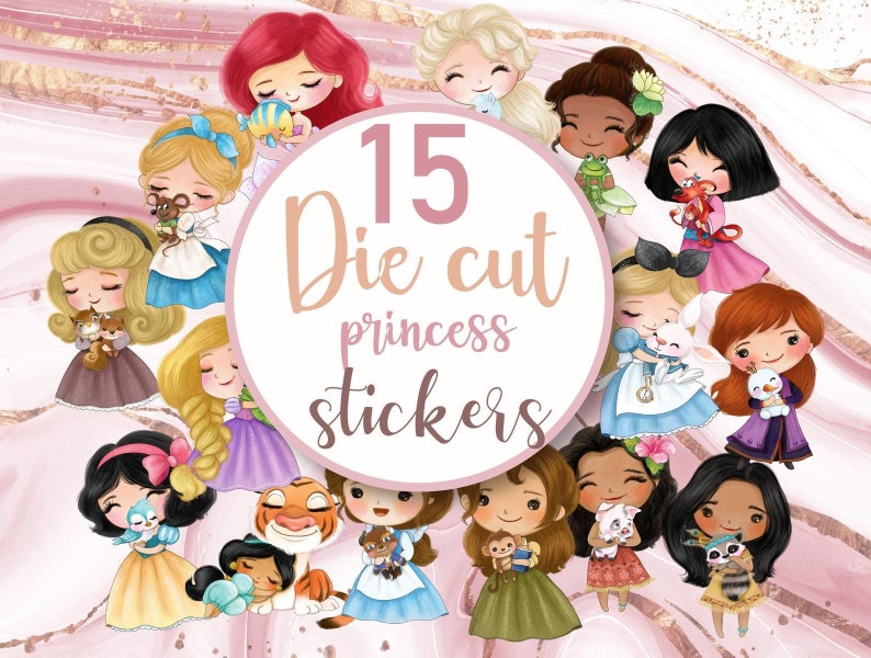 Die Cut Princess Stickers Princess Stickers Disney Etsy