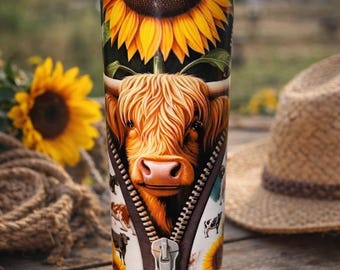 Zonnebloembeker Highland Cow