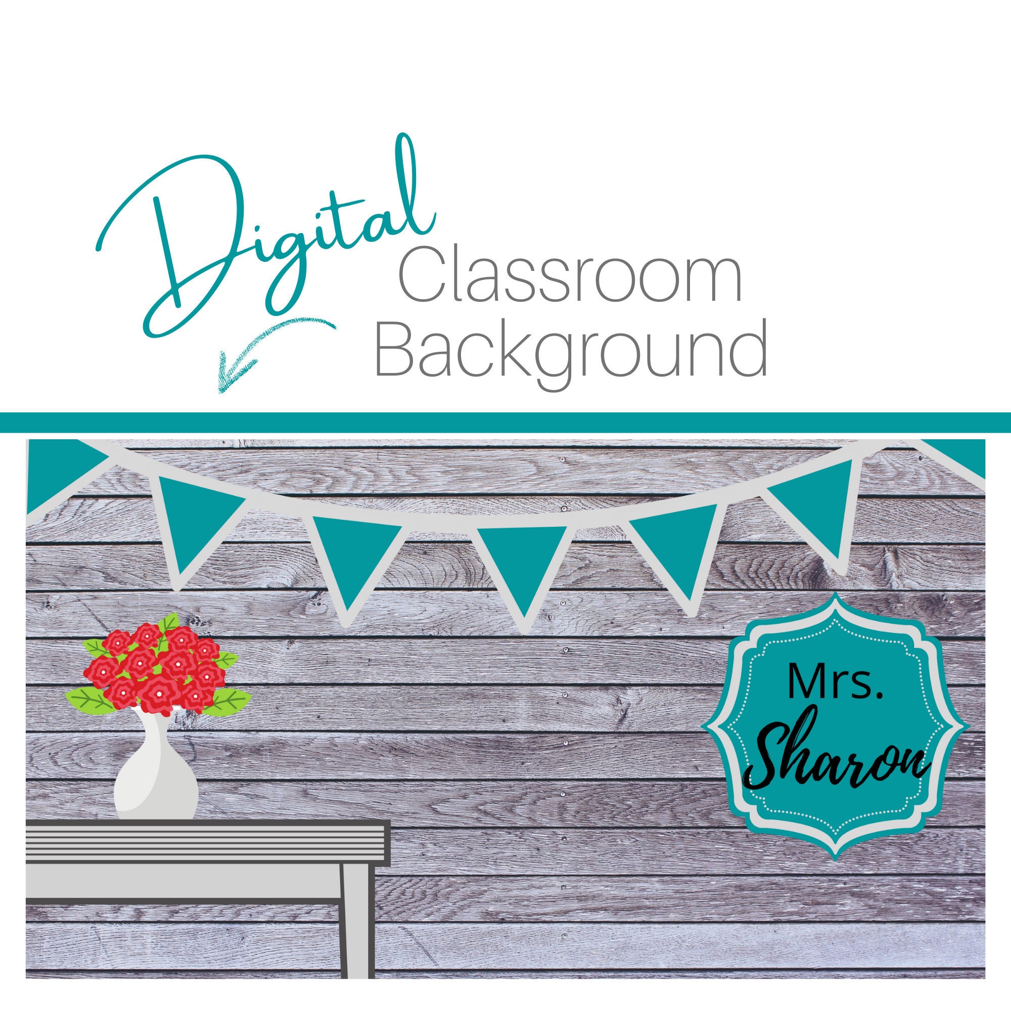 Digital Custom Classroom BackgroundOnline teaching | Etsy