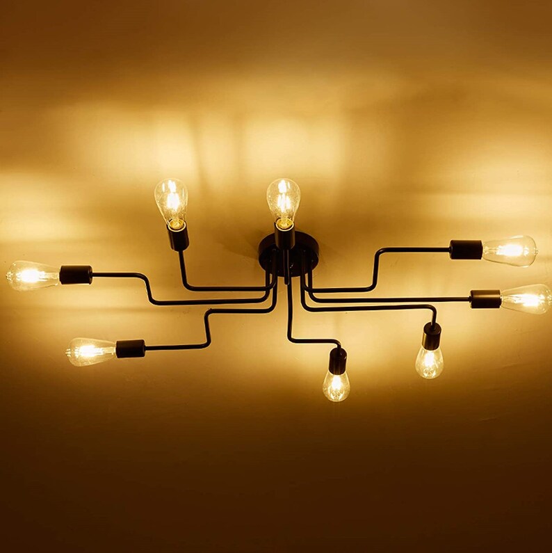 Modern Industrial Lighting Fixture for Dining Room Semi Flush Etsy