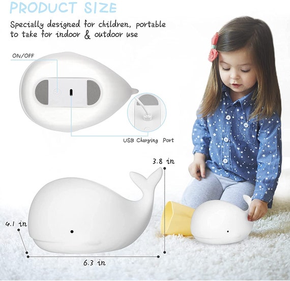 Kids light Baby night light Lamps for bedrooms Nightlights for children Whale 