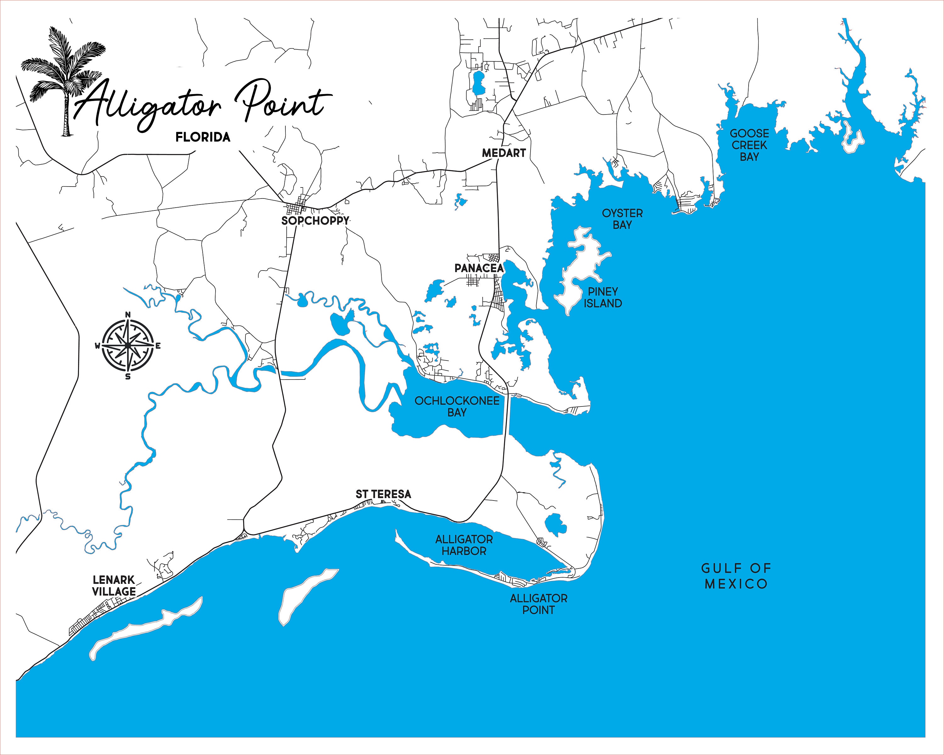 Alligator Point Map File Alligator - Il Fullxfull.5042869402 4f4m