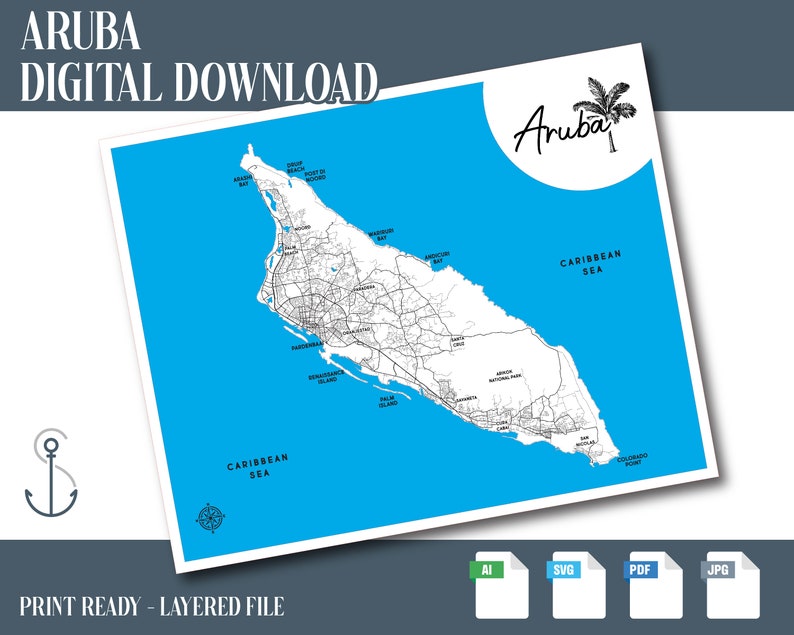 Aruba Map File, Aruba Svg, ABC Islands Svg, ABC Islands Laser File, Island Map Laser File, Laser ...
