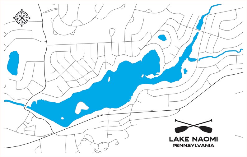 Lake Naomi Map Lake Naomi SVG Instant Download Laser File Etsy